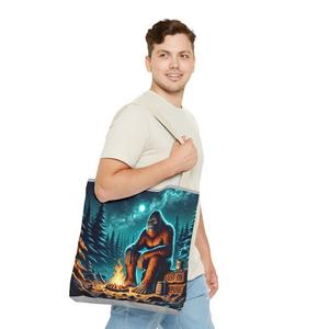 Campfire Bigfoot Tote - Shop A Variety Of PNW And Bigfoot Gifts At Eldon.fun, Your Gateway To The Olympic National Forest 66a53cbdca61f97ed40f1185 103610 10 Tote Bag Aop
